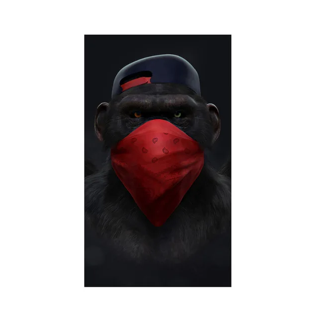 Canvas Poster 3 Monkeys Poster Cool Graffiti Street Art Canvas Painting Wall Art for Living Room Home Decor Posters and Prints JL288-6