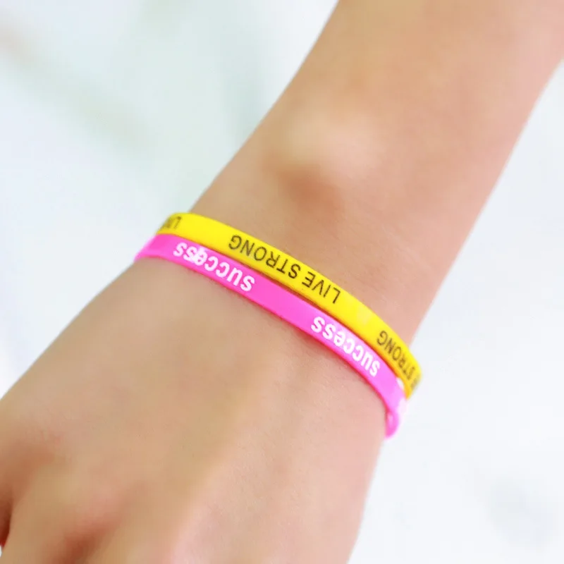Sports Best Friend Printed Letters Luminous Silicone Bracelets & Bangles Women Fluorescent Rubber Fitness Wristband Bracelet Silicone Wristband