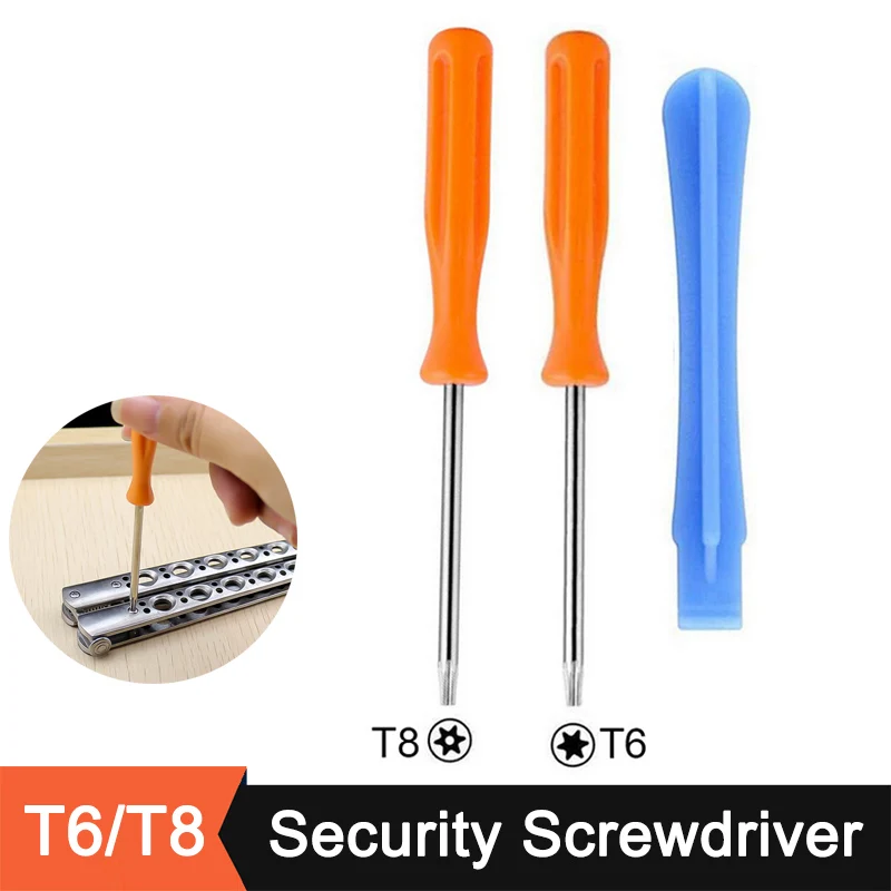 Security Screwdriver For Xbox 360One PS3 PS4 Controller Console Repairing Opening Tool Torx Screw Driver T6 T8H Crowbar 3pcs/set |