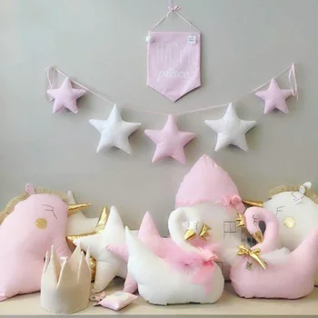 

New Nordic Style Stars String Children's Room Wall Decorations Handmade Nursery Star Garlands Kids Room DIY Photography Props
