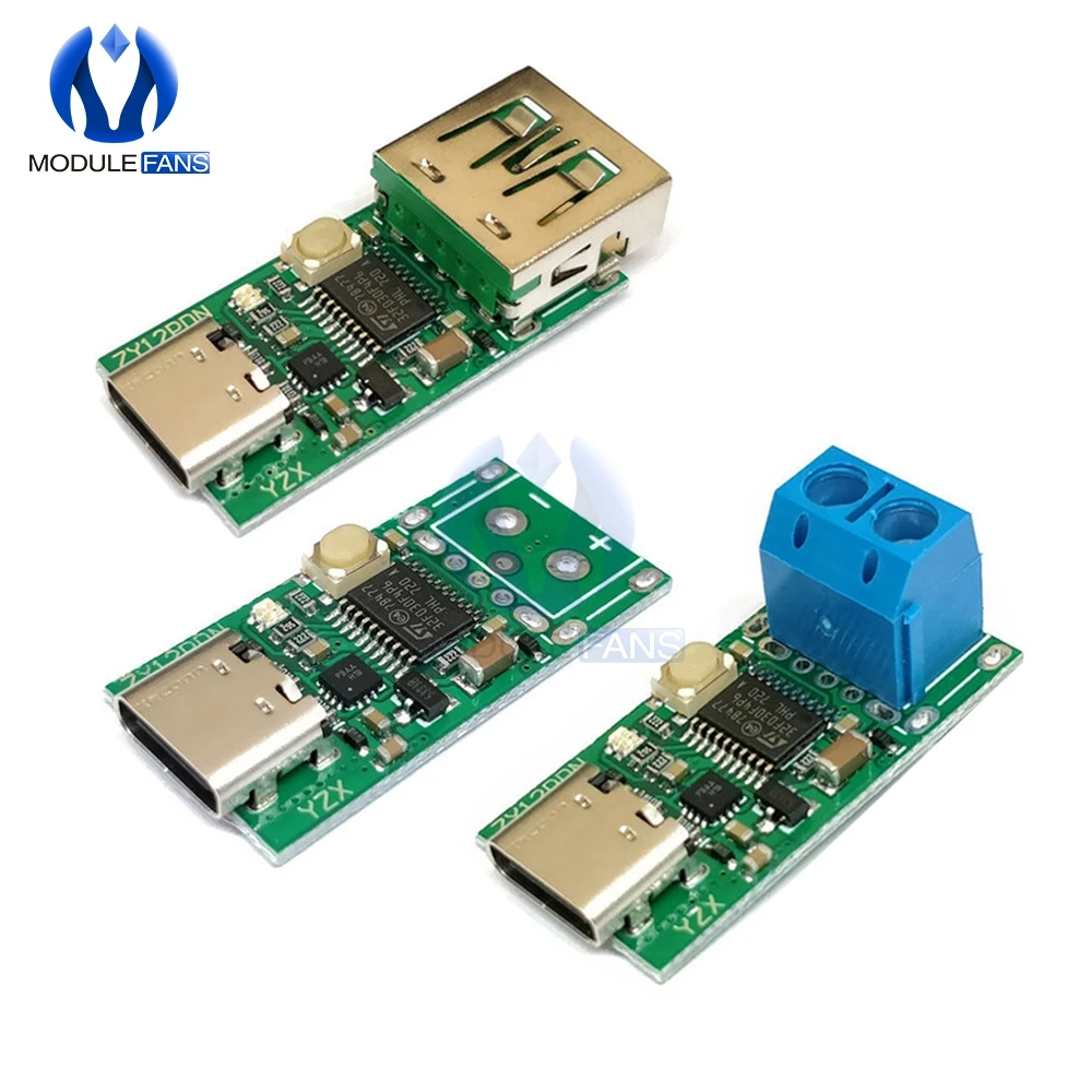

Type-C USB-C PD2.0 PD3.0 to DC Spoof Scam Fast Charge Trigger Polling Detector Notebook Power Supply Change Module Board USB-PD