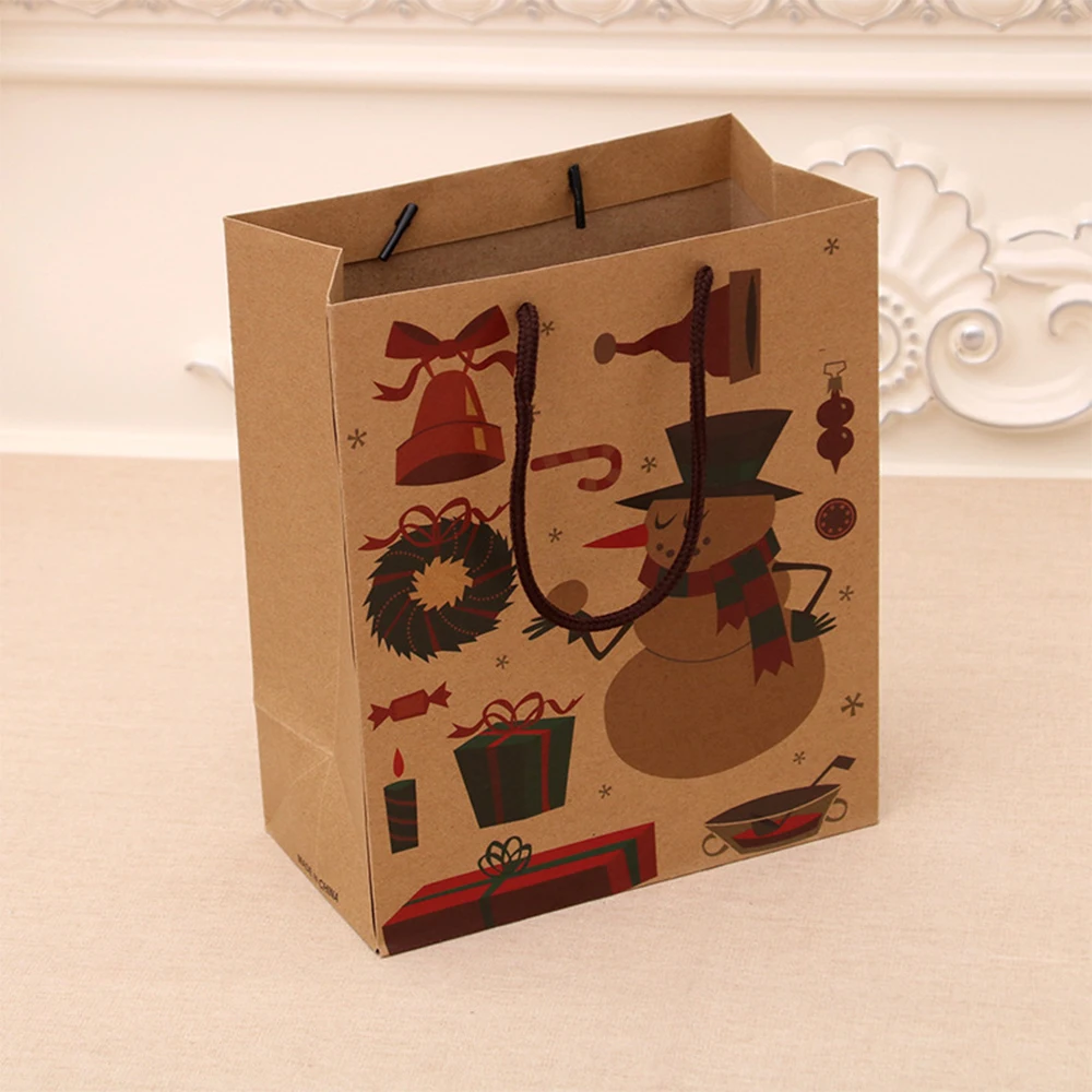 Рождественские подарочные мешки Санта-Клауса, крафт-бумажный мешок, Детская Подарочная коробка для вечеринок, рождественские украшения для дома, новогодняя подарочная упаковка