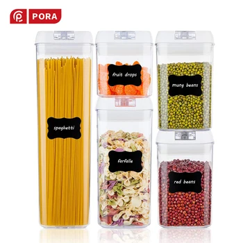 

New Plastic,Airtight Food Storage Containers with Lock Lids,kitchen storage-Rectangular cereal Refrigerator Organizer Containers