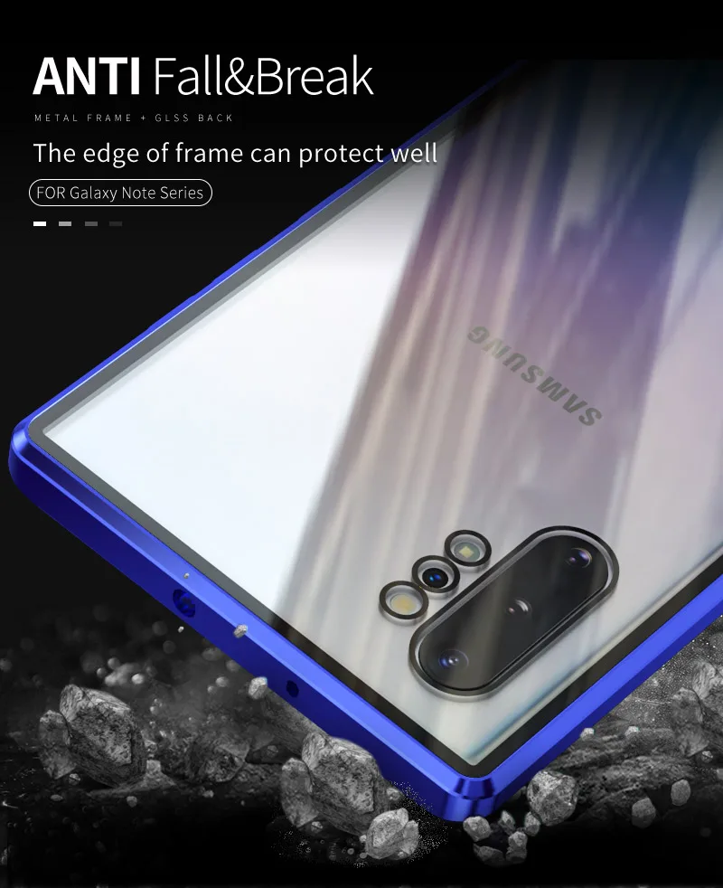 Чехол для телефона для samsung Galaxy Note 10 Pro 9 8 металлическое магнитное закаленное стекло чехол для samsung Note 10 Plus чехол capa