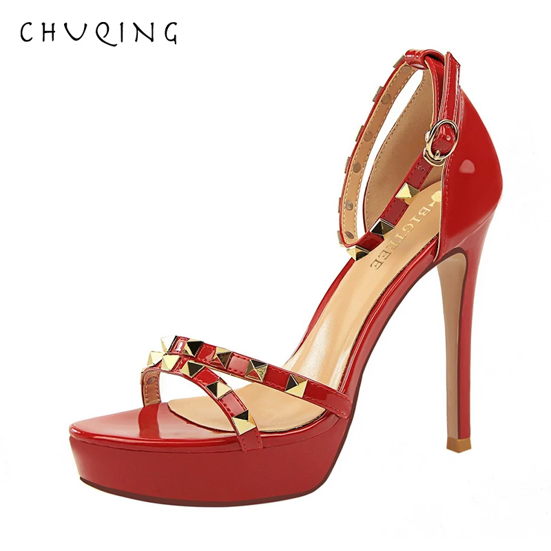 

CHUQING Sexy Fashion High Heels Super High Heel Platform with a Pair of Ladies Shoes
