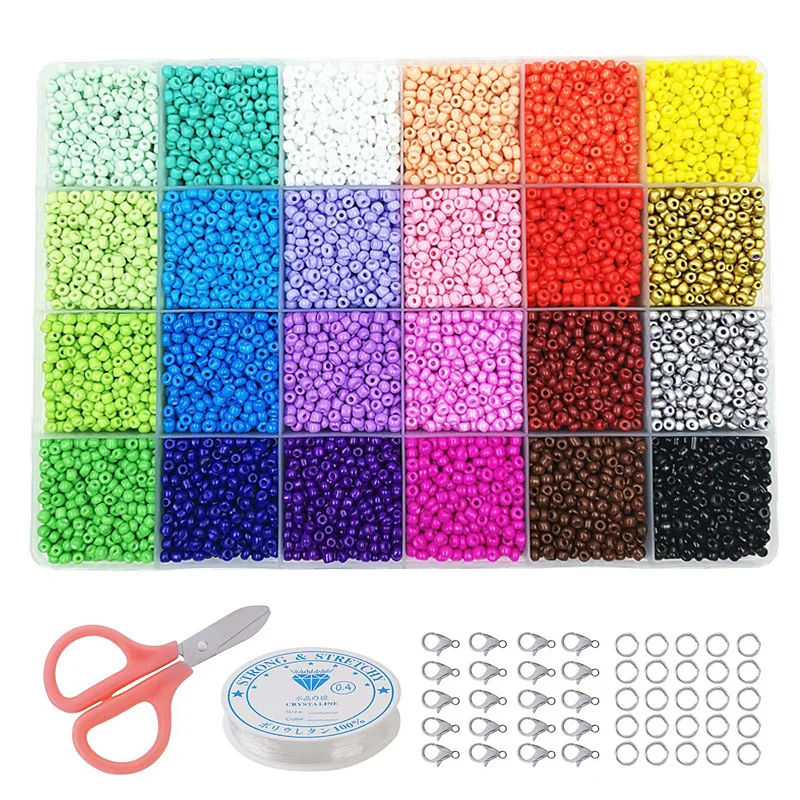 3MM Seed Beads Kit Candy Rainbow Color Mini Set Small Craft For DIY Necklace Bracelet Earrings Jewelry Making | Украшения и