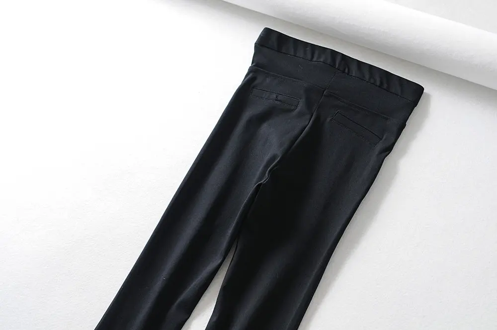 Увядшие английские простые черные супер обтягивающие Стрейчевые расклешенные брюки с высокой талией женские pantalones mujer pantalon femme брюки для женщин