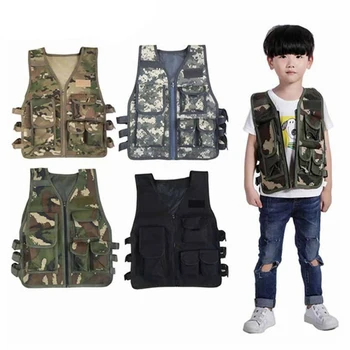 

Children Adult Hunting Tactical Vest CS Game Chest Rig Plate Carrier Camouflage Military Training Combat Airsoft Vest