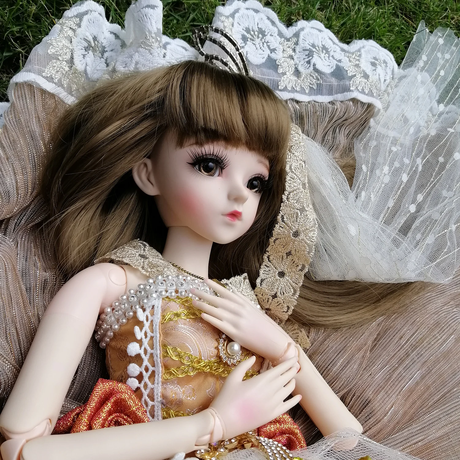 2" полный набор BJD кукла+ макияж ручной работы 24 дюймов 60 см EVA BJD леди+ стеклянные глаза+ аксессуары парики одежда обувь DA008-3L01