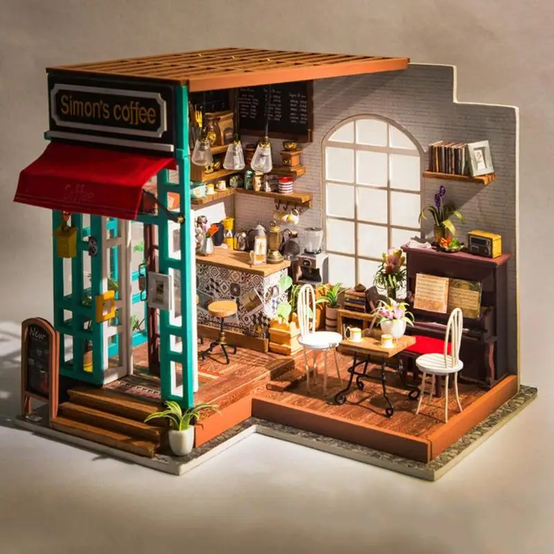 

Creative Wooden DIY Doll House Handmade Assembled Villa Model For Childrens Toy Dollhouse Model Set For Decoration Kids Gift