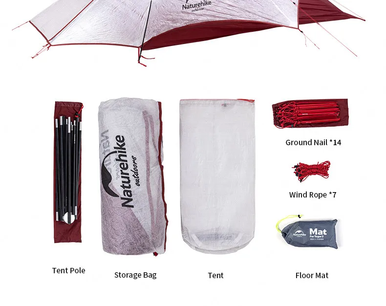 Naturehike CloudUp-Wing» и «Сверхлегкий 15D 1,5 кг 2 местная палатка для кемпинга на открытом воздухе Пеший Туризм с бесплатной коврик