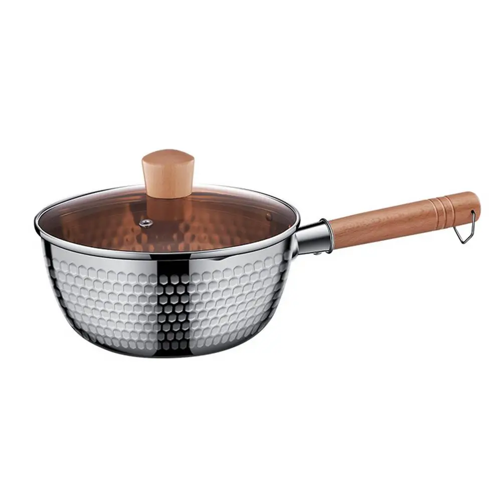 Japanese Saucepan Non-Stick Stainless Steel Milk Pots Soup Pot Kitchen Cooking Pan With Wooden Handle Cookware 20Cm 4 Japanese Saucepan Non-Stick Stainless Steel Milk Pots Soup Pot Kitchen Cooking Pan With Wooden Handle Cookware 20Cm