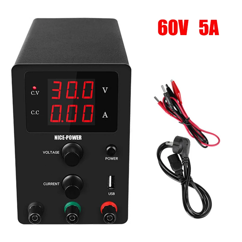 Регулируемый источник питания USB 60V 5A DC источники настольный цифровой регулятор