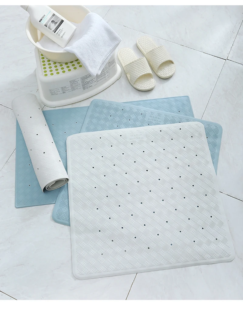 Натуральный резиновый коврик для ванной несколько присосок ванная комната коврик для душа нескользящий прямоугольник и квадратной формы безопасность для ванной коврик