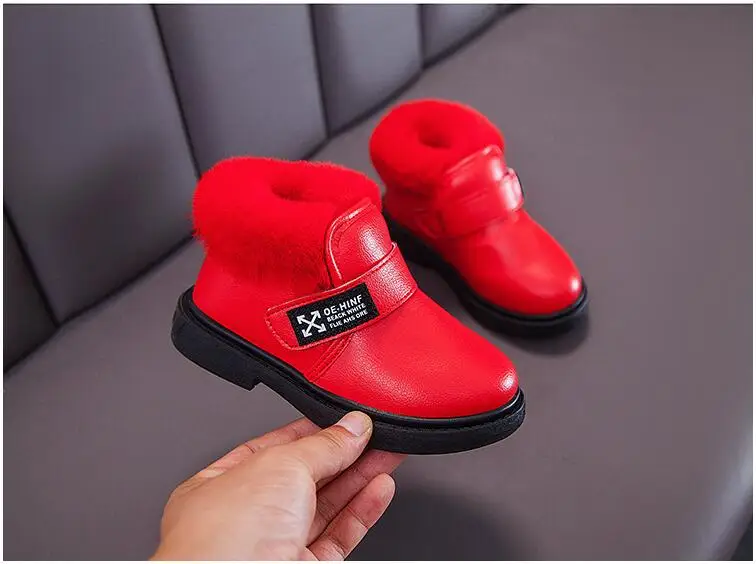 Free shipping Baby Snow Boots girls Flat Lace Up Winter Plus Size Platform Ladies Warm Boys Shoes New Girls Boots Female