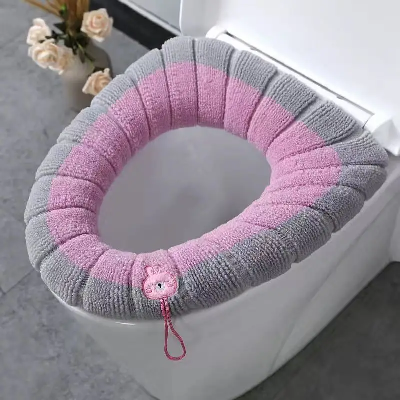 Toilet seat cover 1Pcs Bathroom Toilet Seat Cover Soft Warmer Washable Mat Cover Pad Cushion Seat Case Toilet Lid Accessories Bath Home