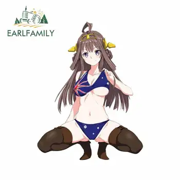 

EARLFAMILY 13cm X 10cm for American Swimsuit Girl Surfboard Trunk Decal Car Stickers Motorcycle Personality Cartoon Decoration