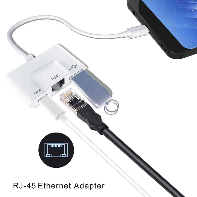 Type C NIC конвертер для подключения смартфона Ethernet Кабель адаптер RJ45