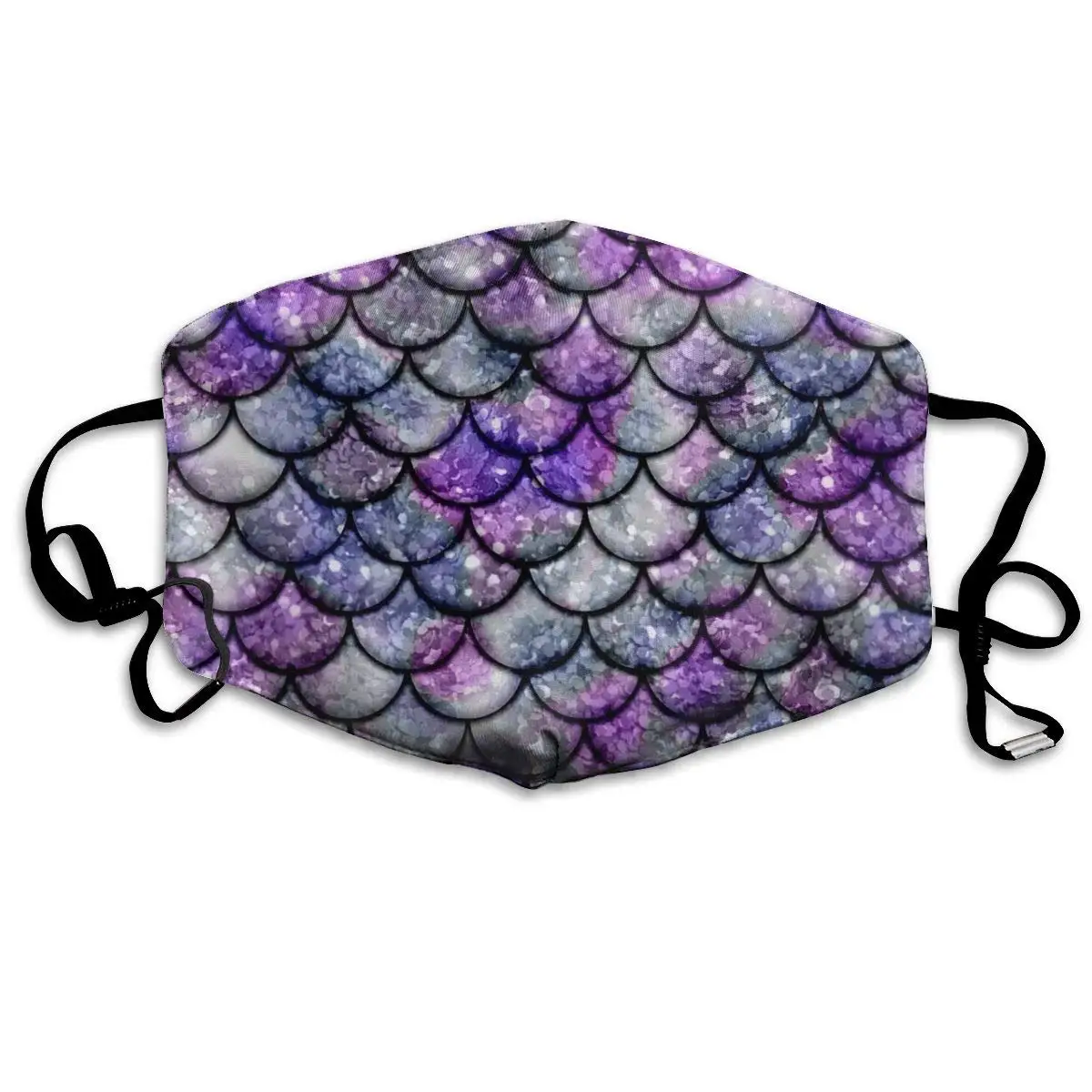 

NiYoung Ideal Gift - Women Men Boys Girls Dustproof Sparking Mermaid Fish Scales Purple Half Face Mouth Mask Breathable Mouth