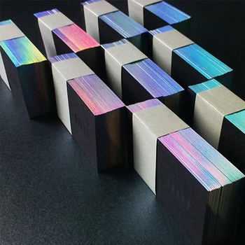 

700gsm 88x52mm Laser silver foil stamped edge name card custom letterpress business card high quality thick black paper printing