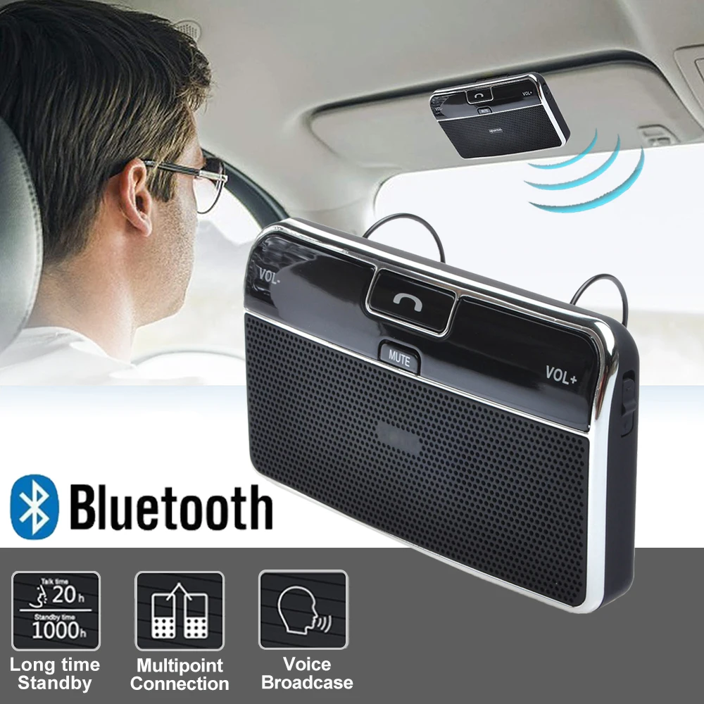 Беспроводной автомобильный динамик JINSERTA Bluetooth-гарнитура с солнцезащитным