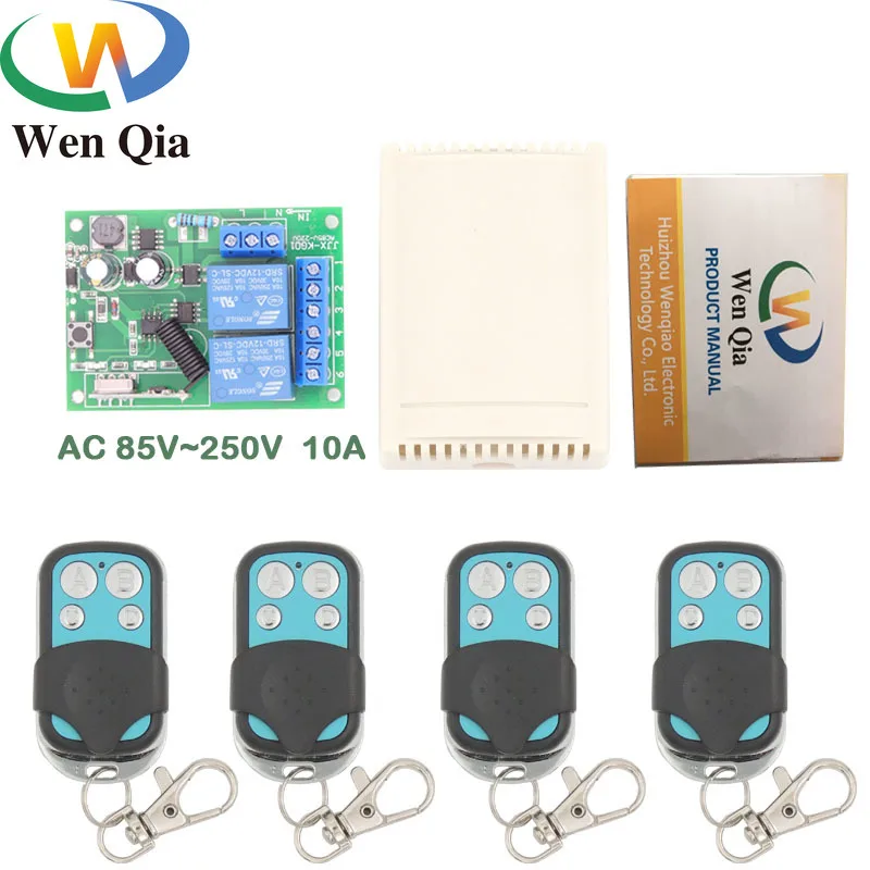 

AC85~250V 10A 2200W 2CH Remote Control Switch Wireless Relay Receiver for rf 433MHz Remote Garage Lighting Electric Door switch