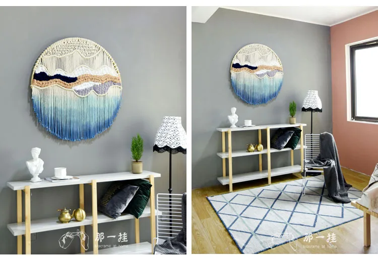 Hand woven circular tapestry wall hanging background decoration of homestay room decoration tapestries girls room decor