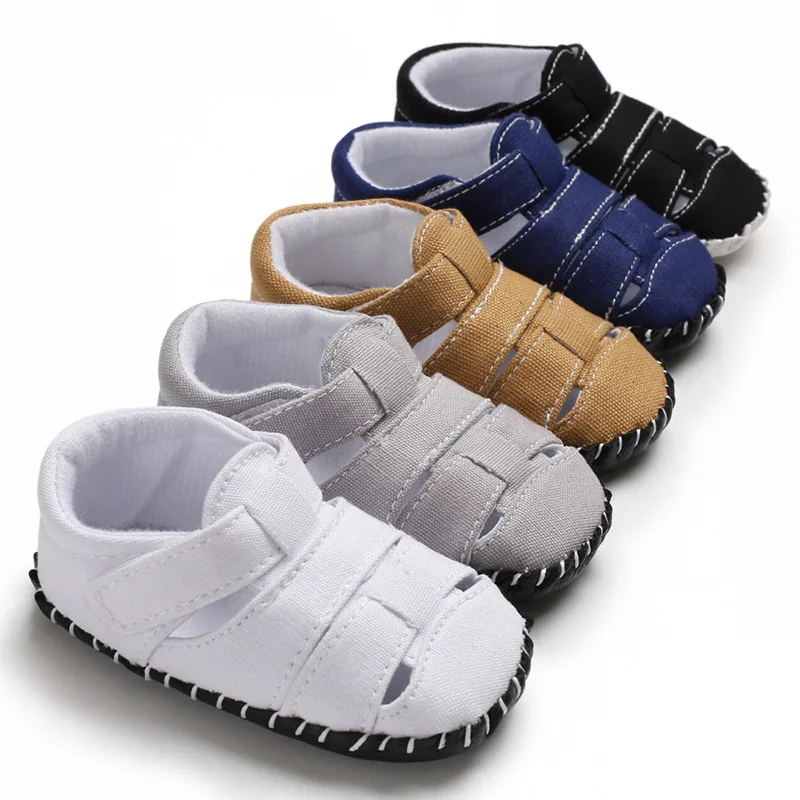 

Soft Non-slip Flats Canvas Newborn shoes Kids Toddler Shoes Summer Little Children Covered-toes First Walkers Baby Beach Shoes