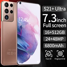 Smartphone S21 + Ultra 5G, Version globale, 6800mAh, 16 go 512 go, cadeau, 7.3 pouces, Android 10, HD, téléphone portable déverrouillé, 4G 