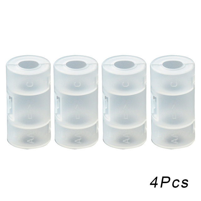 AA to C Battery Adaptor Holder Case Converter Switcher LR06 AA to C LR14 Size Transparent Battery Storage Box 5*2.6cm