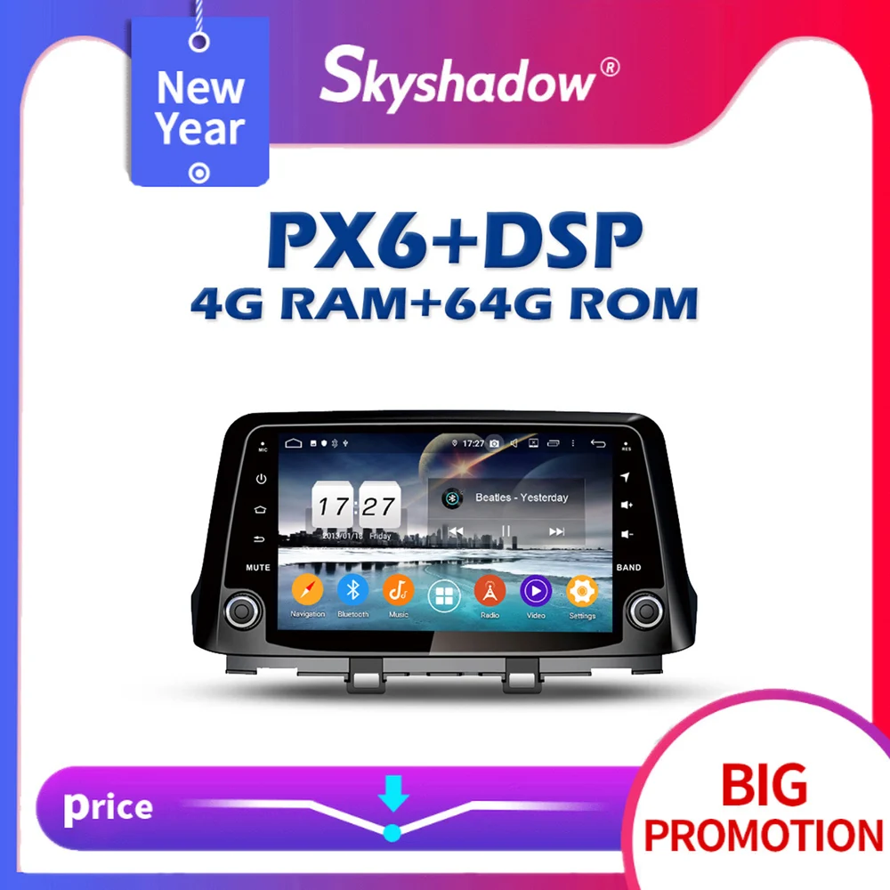 Автомобильный DVD-плеер 720P PX6 DSP TDA7851 IPS Android 10 0 4 Гб + 64 GPS-карта AHD RDS радио Wifi Bluetooth для