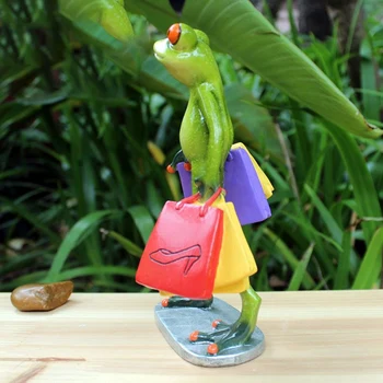 

3D Mini Resin Green Frog Figurine Cute Statue Craft Ornaments Home Decoration for Living Room Windowsill Garden