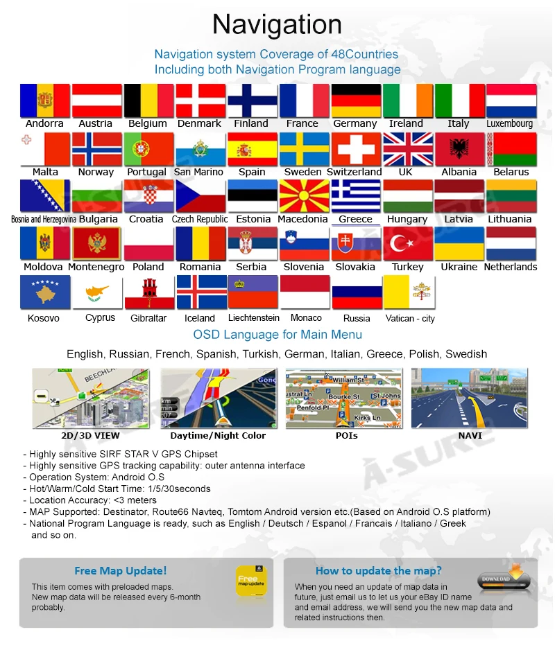 Excellent A-Sure 2 Din 7 Inch Car Radio DVD player Stereo GPS Navigation For SKODA Octavia Yeti Fabia 2009-2013 Bluetooth RDS CANBUS 26