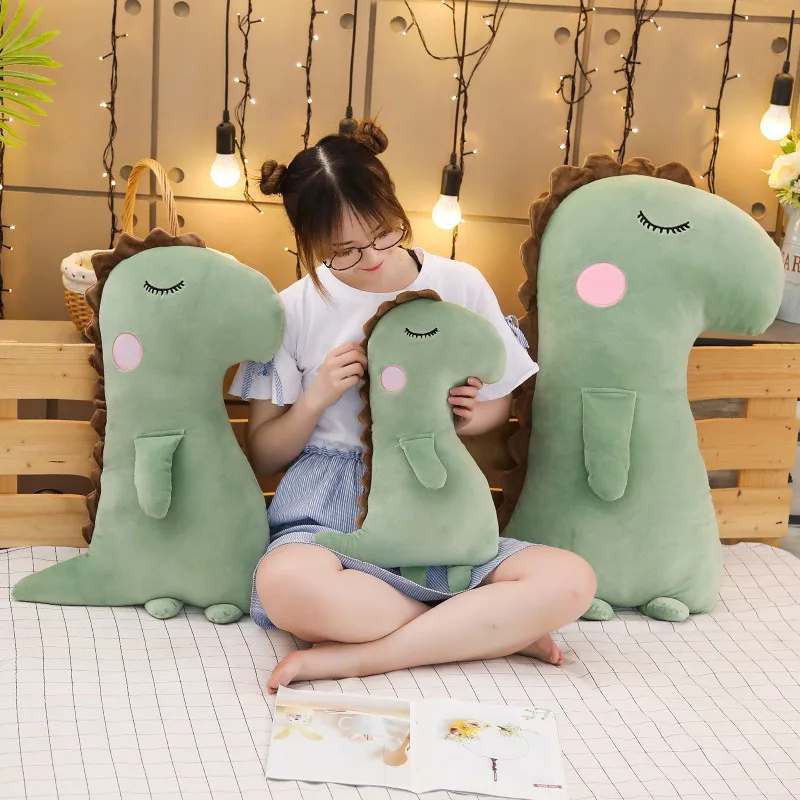 Kawaii, эластичный плюшевый динозавр, игрушка, животные, кукла, мультяшный динозавр, мягкая игрушка, зеленый/розовый динозавр, подушка, детские милые плюшевые игрушки, подарки