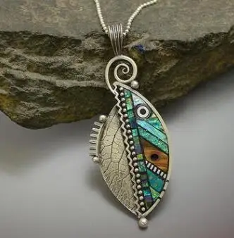 Женское Ожерелье с радужным листом богемное ожерелье подвеской в виде листа