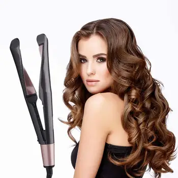 

Flat Iron Tourmaline Hair Straightener 2 in 1 Twist Hair Curling & Straightening Hair Wave Crimper Iron Electric Hair Curler