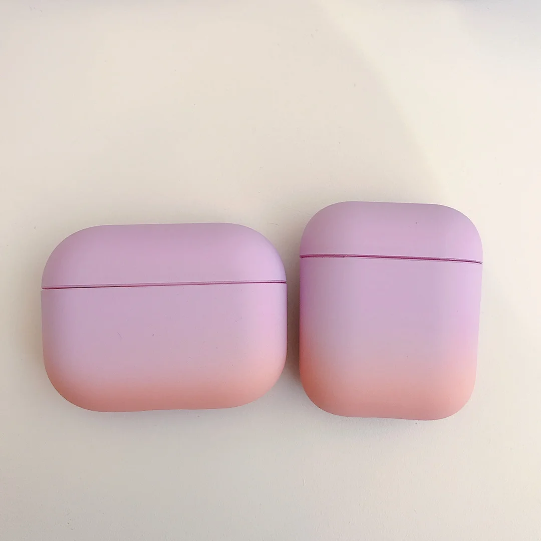 Для AirPods 1/2 чехол градиентной радужной расцветки наушники пластиковый жесткий