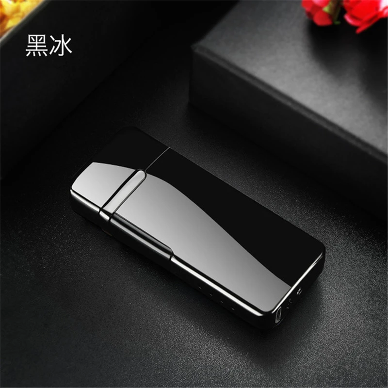 Новинка, закручивающиеся дуговые зажигалки для сигарет, USB электрическая плазменная зажигалка, катушка Тесла, ветрозащитная Электронная зажигалка, гаджеты для мужчин - Цвет: ICE Black