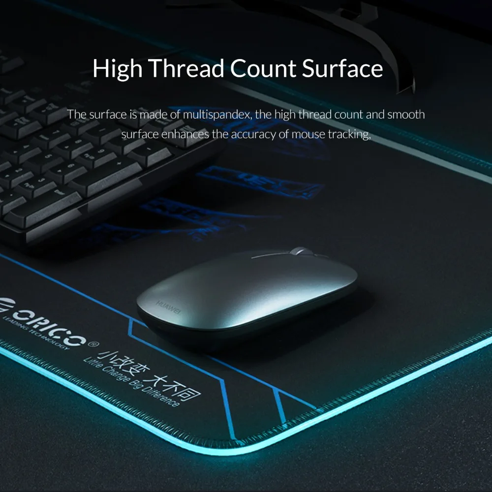 ORICO игровой коврик для мыши RGB большой коврик для мыши толстый резиновый компьютерный коврик для мыши настольная клавиатура Mirco USB коврики с светодиодный компьютерная мышь с подсветкой коврик