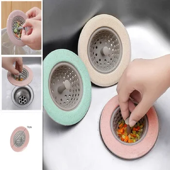 

Kitchen Filter Silicone Wheat Straw Strainer Bathroom Shower Drain Sink Drains Cover Sewer Hair Filter 4 Color Optional