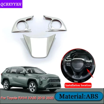 

Car Styling Car Steering Wheel Frame Cover Internal Decoration Sequins Sticker Car Accessories For Toyota RAV4 XA50 2019 2020