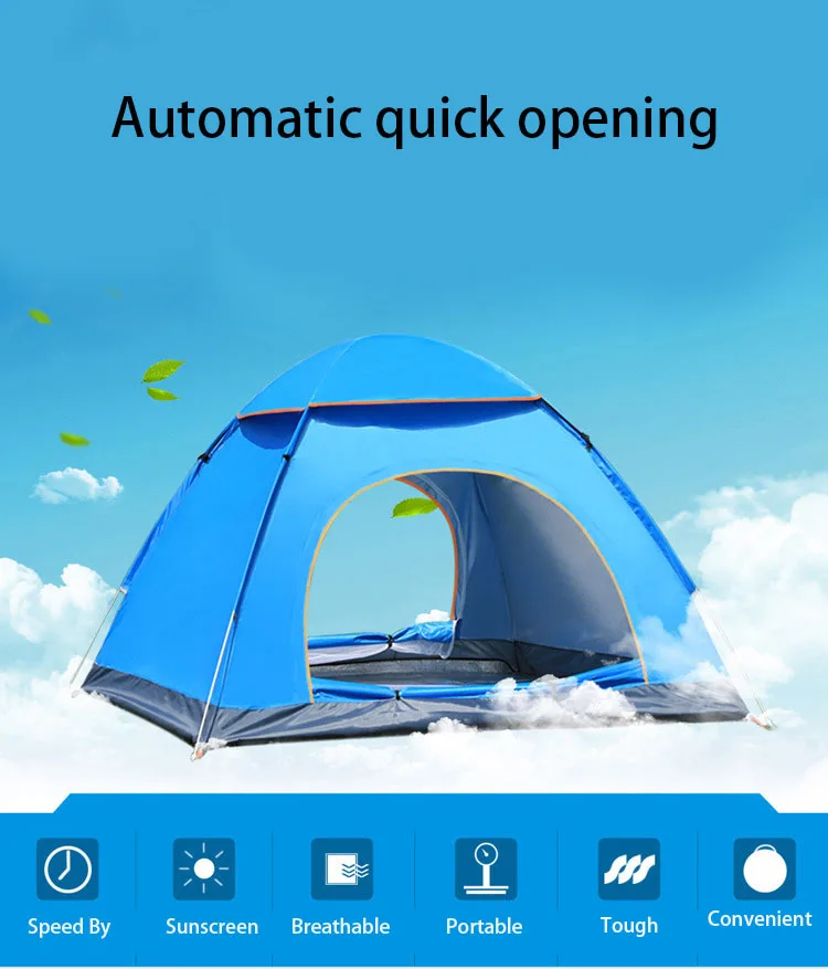 Открытый Кемпинг складной автоматический тент 3 пляж простая скорость открытый двойной тент палатка на двоих Мгновенный Всплывающий Открытый Анти УФ тент палатка