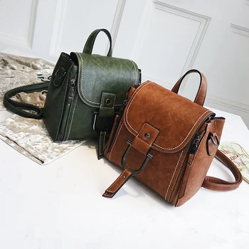 

Backpacks 2020 New Ladies Handbag Korean Fashion Satchel Multi-function Anti-theft Cross-body Bag Soft Leather One-shoulder Bag