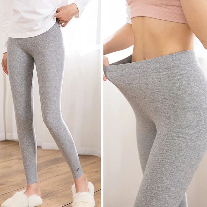 

Women Pantalon Femme Threaded Cotton Embroidery Letters Skinny Tights Long Pants Stretchy Elastic Nine Points Trousers
