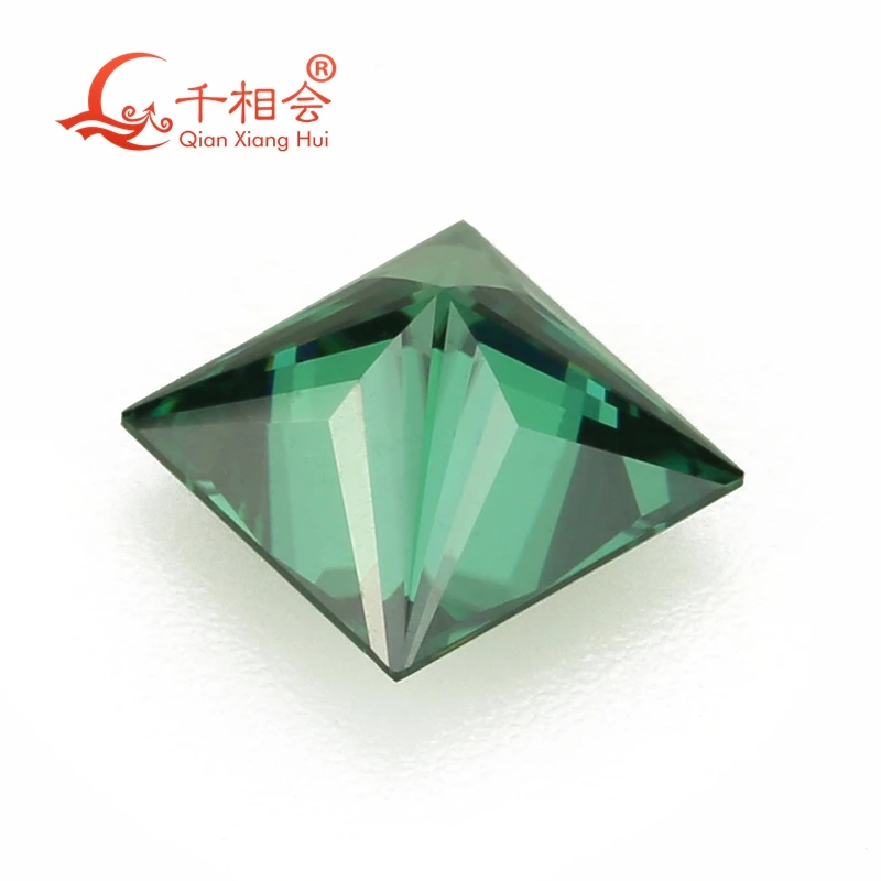 Зеленый Цвет квадратной формы принцесса вырезать моиссаниты свободный