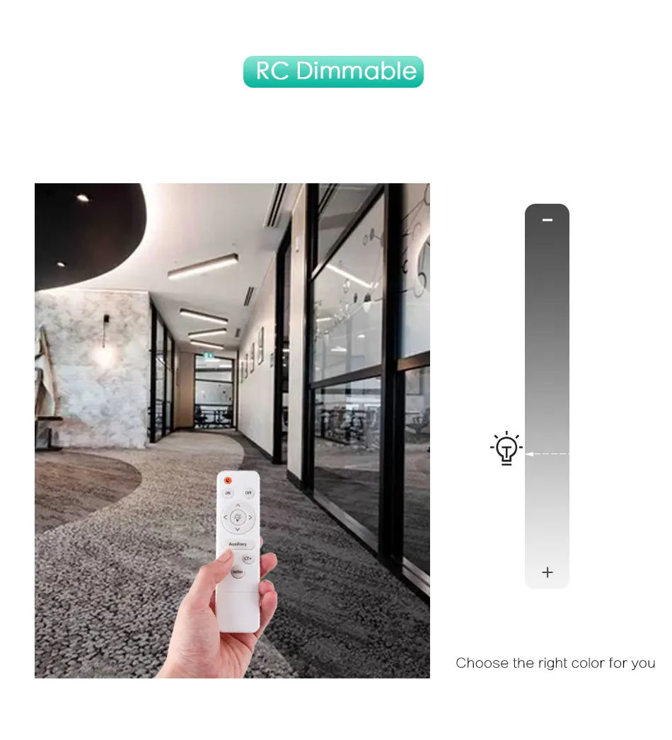 Modern LED Ceiling Light Lamp Lighting Fixture Rectangle Office Remote Bedroom Surface Mount Living Room Panel Control 110V 220V