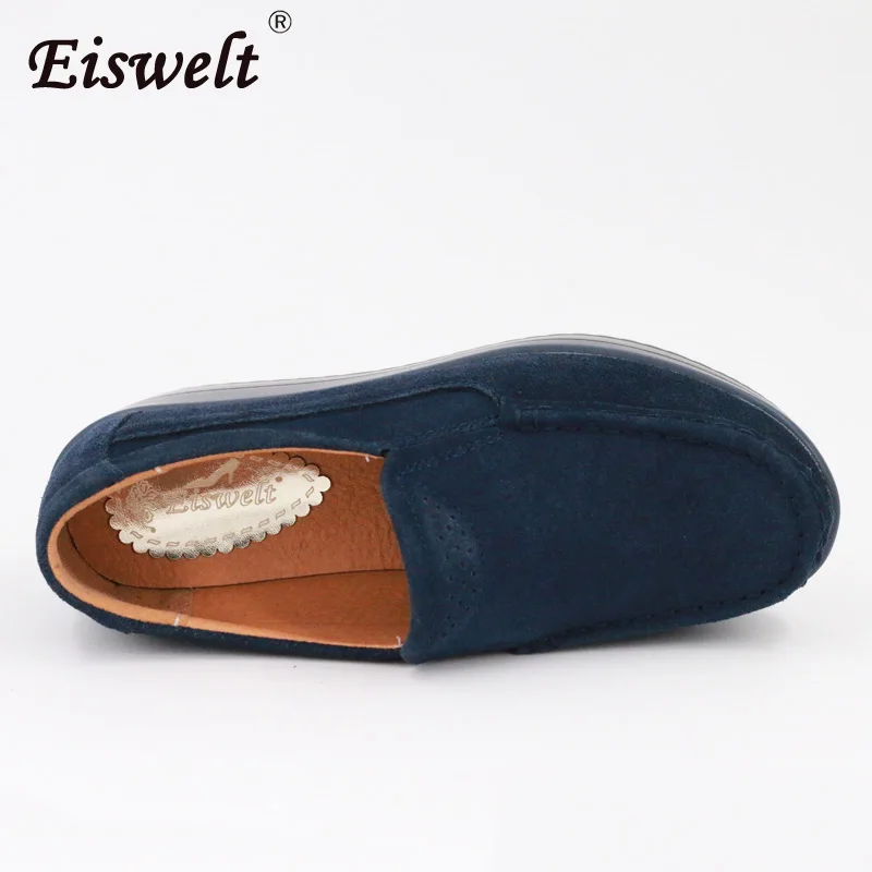 EISWELT/Лидер продаж; женская повседневная обувь из натуральной кожи на платформе; Женская Весенняя обувь с закрытым носком; модный стиль;# XH015