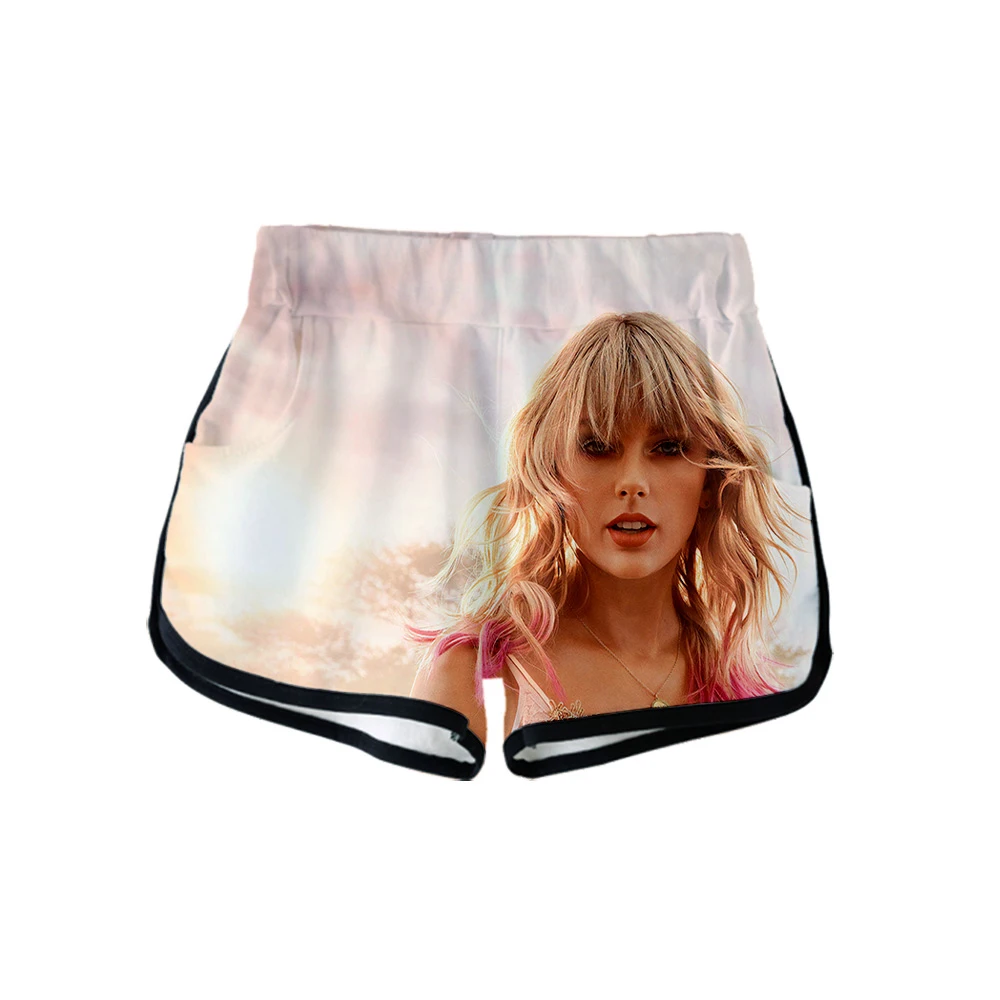 Супер популярная модель женских шорт с 3D принтом Taylor, сексуальная одежда для фанатов, повседневные женские шорты Harajuku,, шорты Kpop размера плюс