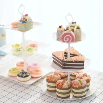 

3 Layers Fruit Plate Dessert Trays Multi-Layer Cake Rack Dessert Tray Birthday Party Afternoon Tea Home Kitchen Accessories