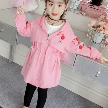 

Height For 100-150cm Spring Autumn Jackets Girls Kids Outerwear Cute Windbreaker Coats Fashion Baby Girls Clothing For 3-12Yrs